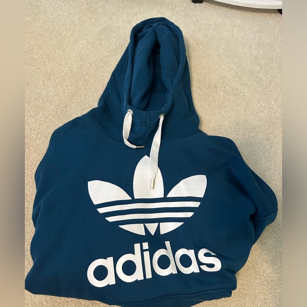 Adidas women’s dark teal hoodie / size Large / hoodie with pocket & drawstrings